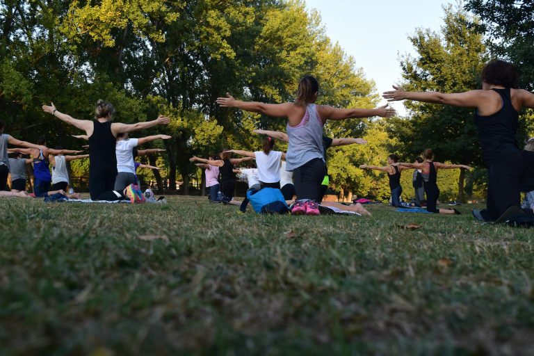 pexels-photo-1472887 women performing yoga on green grass near trees