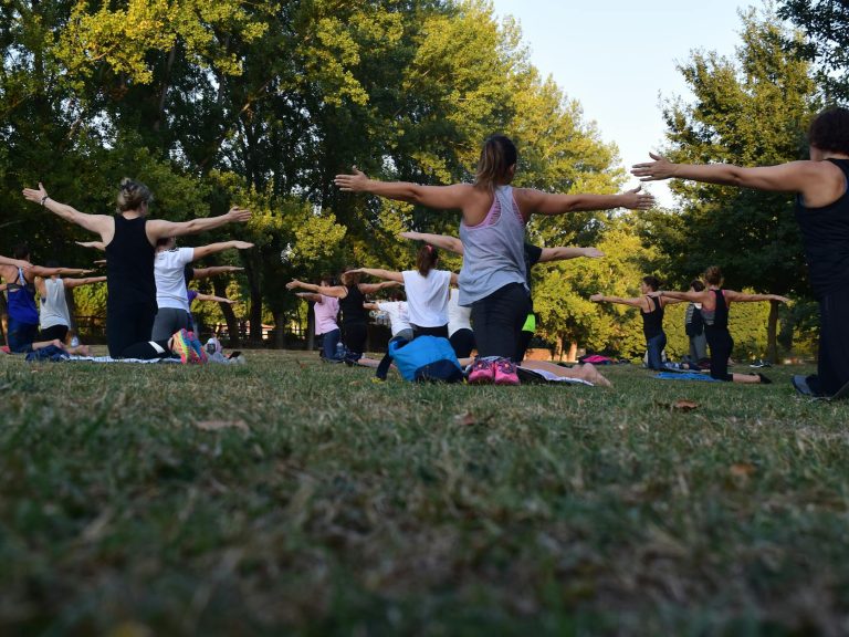 pexels-photo-1472887 women performing yoga on green grass near trees
