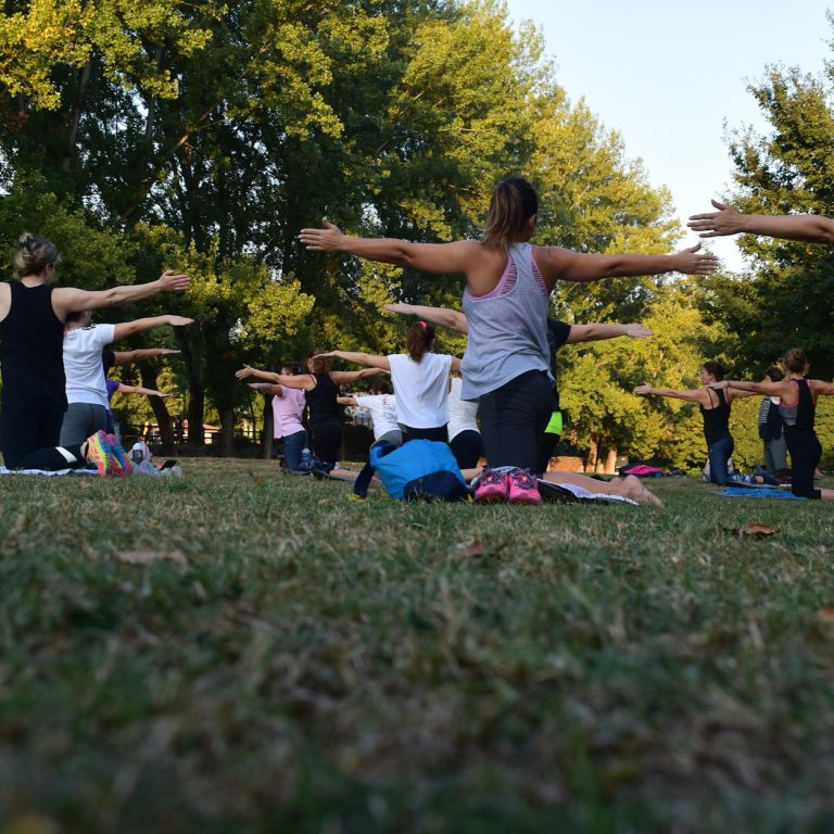 pexels-photo-1472887 women performing yoga on green grass near trees