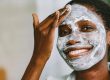 person with white face paint